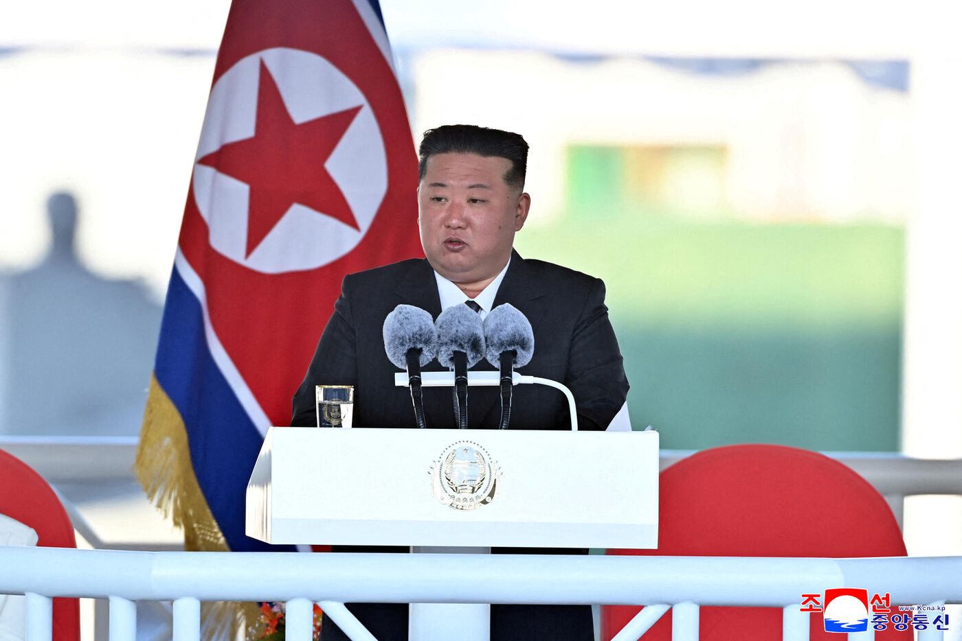 FILE PHOTO: North Korea's Kim attends ceremony for launching new 5,000-tonne warship